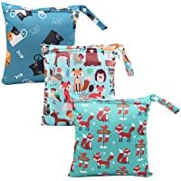 HOTLIKE Bolsa de Pañales- 3PCS Bebé Reutilizable Impermeabilizan Bolsa con Cremallera Impermeable para Mamá- Wetbag…